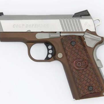 Colt Defender 1911 45 ACP 3" Barrel Earth Brown Novak Dot Sights 7rd Mag - Handsguns | American Guns & Ammo