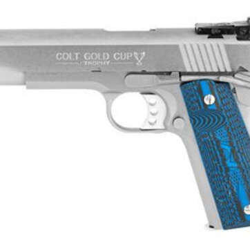 Colt Gold Cup Lite 1911 45 ACP, 5" Barrel, SS Brushed Finish, G10 Grips, 8Rd, Fiber Optic Front Sight - Handsguns | American Guns & Ammo