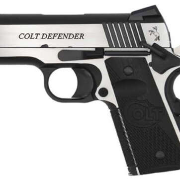 Colt Combat Elite Defender 1911, Compact, 9MM, 3" Barrel, SS Two-Tone Finish, G10 Grips, 8rd Mag, Novak Night Sights - Handsguns - American Guns & Ammo