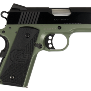 Colt 1911 Defender 45 ACP 3" Barrel, Black Cherry G10 Grip Green Aluminum Alloy Frame 7rd Mag - Handsguns | American Guns & Ammo