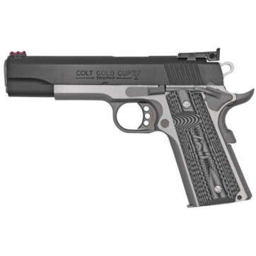 Colt Gold Cup Lite 1911 38 Super, 5" Barrel, SS Frame, G10 Grips, Beavertail Fiber Optic Fron Site, 9rd Mag - Handsguns - American Guns & Ammo