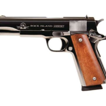 Rock Island Armory 1911-A1 GI Standard 45 ACP 5" Polished Nickel Standard Sights 8 Round - Handsguns | American Guns & Ammo