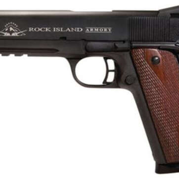 Rock Island Armory 2011 Tactical 1911, VZ Grip, 45 ACP 5", Tru-Glo High Vis Front Sight, Parkerized, 8 Round - Handsguns | American Guns & Ammo