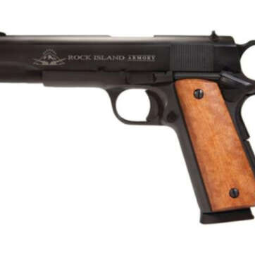 Rock Island Armory 1911-A1 45 ACP 5" Parkerized Fixed Sights 8 Round - MA Compliant - Handsguns - American Guns & Ammo