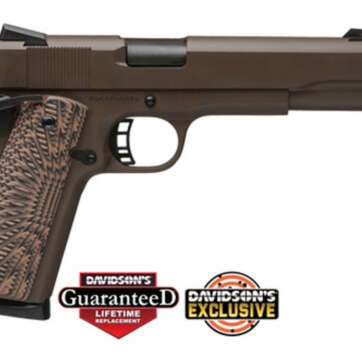 Rock Island Armory 1911 A1 45 ACP 5" Barrel, Patriot Brown Cerakote, G10 Desert Storm Grips 8rd Mag - Handsguns | American Guns & Ammo