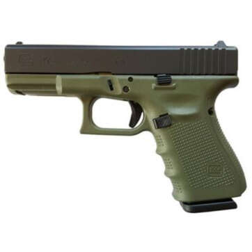 Glock G19 Gen4 9mm, 4" Barrel Battelfield Green Frame 3- 15rd Mags - Handsguns | American Guns & Ammo