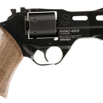 Chiappa Rhino 40DS, .357 Mag, 4", SA/DA, 6rd, Walnut Grip, Black Finish - Handsguns | American Guns & Ammo