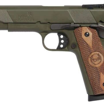 Iver Johnson 1911 Eagle, 45 ACP, 5", 8rd, Walnut Grips, OD Green - Handsguns - American Guns & Ammo