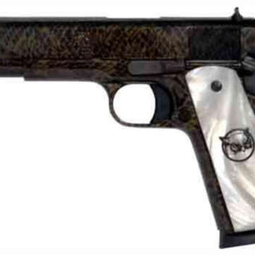 Iver Johnson Hawk 1911A1, 45 ACP, 5", 8rd, Water Moccasin Finish, Peal Grips - Handsguns - American Guns & Ammo