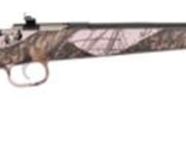 Keystone Davey Crickett Model 161 Youth Rifle, Lock 22LR 16.125 Inch Barrel Blue Finish Mossy Oak Pink Blaze Stock - RIFLES | American Guns & Ammo