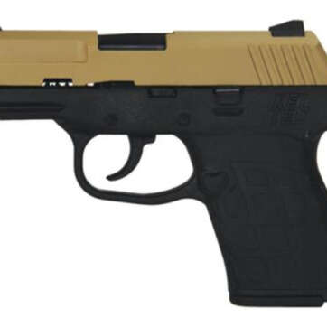 KelTec PF-9 9mm 3.1 Inch Barrel Cerakote Tan Slide Black Grip/Frame Double Action Only 7 Round - Handsguns | American Guns & Ammo