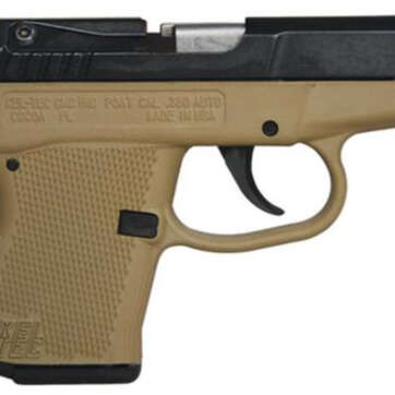 KelTec P-3AT .380 ACP 2.76 Inch Barrel Blue Slide Cerakote Tan Grip/Frame Double Action Only 6 Round - Handsguns - American Guns & Ammo