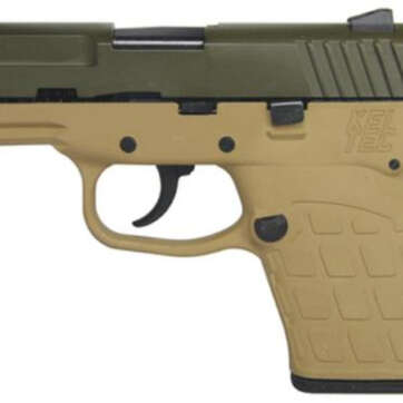 Kel Tec PF-9 9MM 3" Barrel Cerakote OD Green Slide Cerakote Tan Grip/Frame, 7 Rnd Mag - Handsguns - American Guns & Ammo