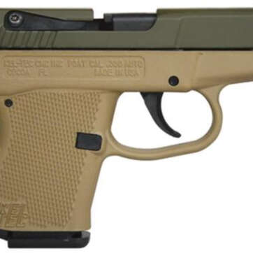 Kel-Tec P-3AT .380 ACP 2.76" Barrel Cerakote Olive Drab Green Slide Cerakote Tan Grip/Frame Double Action Only 6rd - Handsguns | American Guns & Ammo