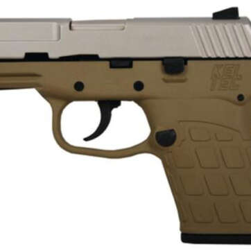 Kel-Tec PF-9 9mm 3.1 Barrel Nickel Boron Slide Tan Grip/Frame Double Action Only 7rd - Handsguns | American Guns & Ammo