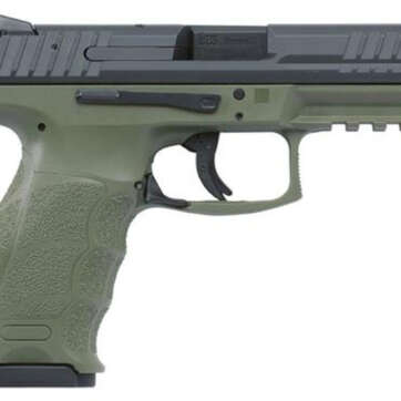 HK VP9 9mm, 4.09" Barrel, 10rd, OD Green Grip, Interchangeable Backstrap - Handsguns - American Guns & Ammo