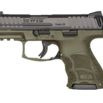 HK VP9SK Subcompact 9mm, OD Green, Night Sights, 3x10rd Mags - Handsguns - American Guns & Ammo