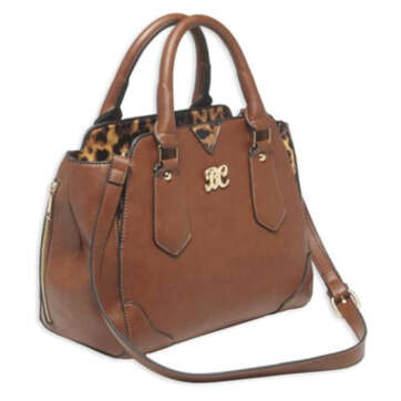 Bulldog Satchel Style Purse, Holster Chestnut/Leopard - Uncategorized | American Guns & Ammo