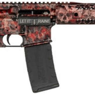 Black Rain Crypt AR Pistol .300 Blackout, 10.5" Barrel, Rubber Red Skulls, 30rd - Handsguns | American Guns & Ammo