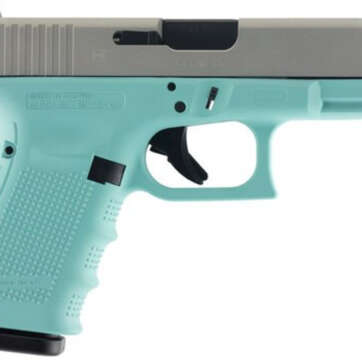 Glock G19 Gen4 Double 9mm 4.01" Barrel, Robin Egg Blue Interch, 15rd - Handsguns | American Guns & Ammo