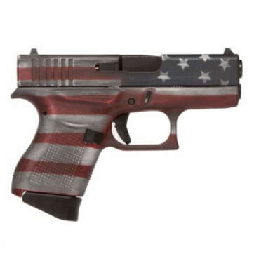 Glock G43 Subcompact, 9mm, 3.39" Barrel, 6rd, American Flag - Handsguns | American Guns & Ammo