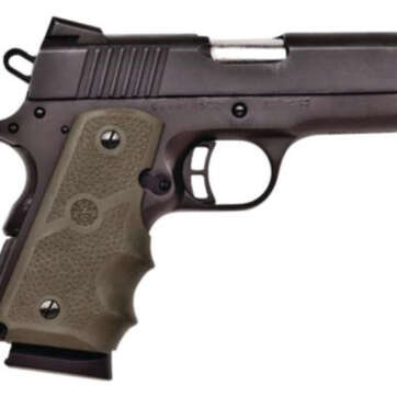 Citadel M-1911 Compact 45 ACP 3.5" Barrel Matte Black Hogue Grip Green 7rd - Handsguns | American Guns & Ammo