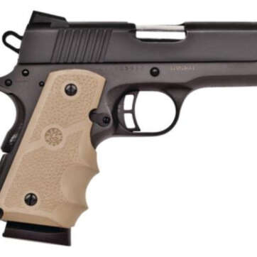 Citadel M-1911 Compact 45 ACP 3.5" Barrel Matte Black Hogue Grip Sand 7rd - Handsguns - American Guns & Ammo