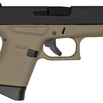 Glock G43, 9mm, 3.41", 6rd, Flat Dark Earth Frame, Black Slide - Handsguns - American Guns & Ammo