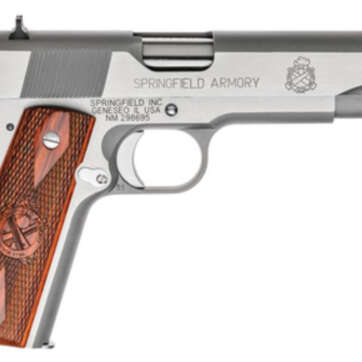 Springfield 1911 MilSpec 45 ACP Stainless Steel 5" Barrel Cocobolo Grip 7rd Mag - Handsguns | American Guns & Ammo