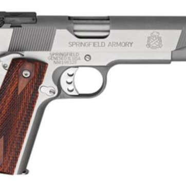 Springfield 1911 Service Target Pistol 45 ACP, 5", Cocobolo Wood Grip, Stainless Finish, 7 Rd - Handsguns | American Guns & Ammo
