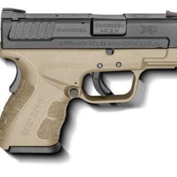 Springfield XDG Mod.2 Sub-Compact .40 Smith and Wesson 3 Inch Barrel Flat Dark Earth Two 9 Round Magazines - Handsguns - American Guns & Ammo