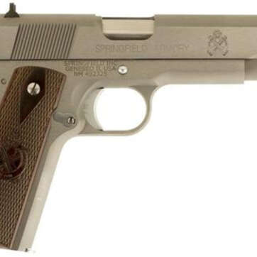 Springfield 1911 Mil-Spec 45 ACP 5" SS Barrel Combat 3-Dot Sights SS Frame/Slide 7rd Mag - CA Compliant - Handsguns | American Guns & Ammo