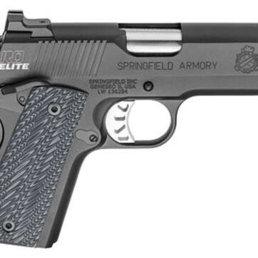 Springfield 1911 Range Officer Elite Compact Single 45 ACP 4", Black G10 Grip, Black, 6rd - Handsguns - American Guns & Ammo