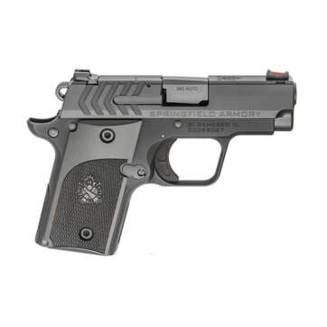 Springfield 911 Alpha, 1911 Micro Compact, 380ACP, 2.7" Barrel, Fiber-optic Front Sight, Black Nitride Finish, 6Rd Mag - Handsguns | American Guns & Ammo
