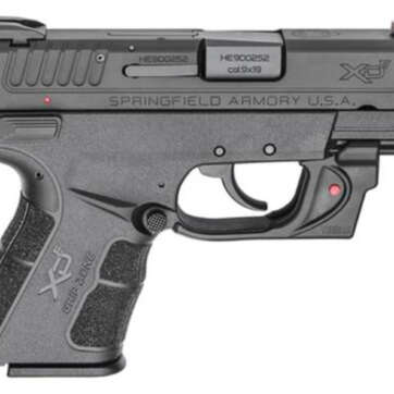 Springfield XD-E, 9mm, 3.3",, Viridian Red Laser, Black, 9rd - Handsguns - American Guns & Ammo