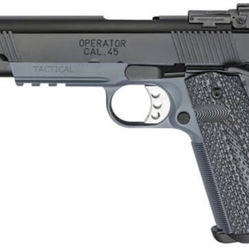 Springfield Tactical Response Pistol Operator, Semi-automatic, 1911, Full Size, 45 ACP, 5" Bull Barrel, Steel Frame, Tactical Grey Finish, G10 Black Garolite Grips, Ambidextrous Safety, Tritium Night Sights, Range Bag, 2-7Rd Mags - Handsguns - American Guns & Ammo