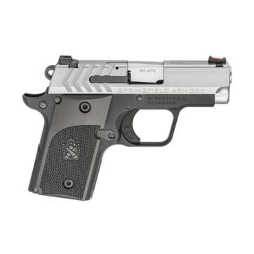 Springfield 911 Alpha 1911 Micro Compact, 380ACP, 2.7" Barrel, SS Slide, Fiber-optic Front Sight, 6rd Mag - Handsguns | American Guns & Ammo