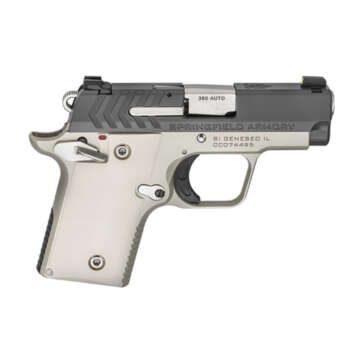 Springfield 911 Micro Compact 380ACP 2.7" Barrel, Platinum Finish, Graphite Cerakote Slide,1-6Rd & 1-7Rd Mag, Ivory Grips, Night Sights - Handsguns | American Guns & Ammo