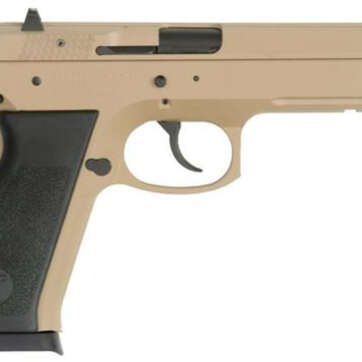 TriStar T-120 Pistols 9mm 4.7" Barrel, Black Polymer Grips Desert Sand Cerakote, 17rd - Handsguns | American Guns & Ammo