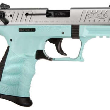 Walther P22, 22LR, 3.4", 10rd, Angel Blue Frame, Nickel Slide - Handsguns - American Guns & Ammo