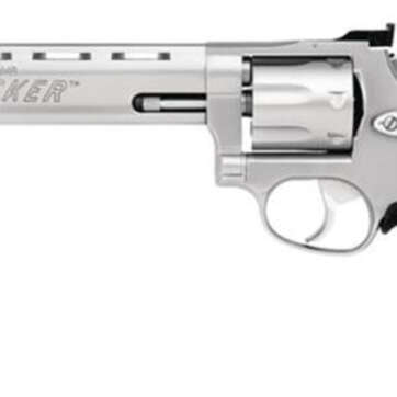 Taurus 17 Tracker 17 HMR. 6.5" Barrel, Adjustable Sight, Ribber Grip Overlay, Matte SS, 7rd - Handsguns | American Guns & Ammo