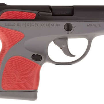 Taurus Spectrum, .380 ACP, 2.8" Barrel, 6rd, Gray Frame, Red Grips and Black Slide - Handsguns - American Guns & Ammo