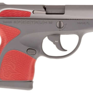 Taurus Spectrum, .380 ACP, 2.8" Barrel, 6rd, Gray Frame, Red Grips and Stainless Slide - Handsguns - American Guns & Ammo