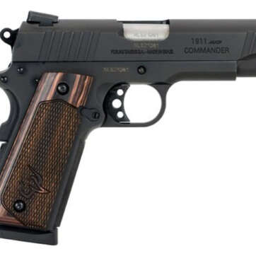 Taurus 1911 Commander, 45 ACP, 4.2" Barrel, 8rd, Novak Sights, Walnut Grips, Black - Handsguns - American Guns & Ammo