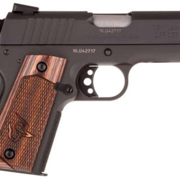 Taurus 1911 Officer, 45 ACP, 3.5" Barrel, 6rd, Novak Sights, Walnut Grips, Black - Handsguns - American Guns & Ammo