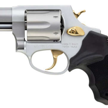 Taurus 856 38 Special, 2" Barrel, Black Rubber Grip Stainless Gold Accents, 6rd - Handsguns - American Guns & Ammo