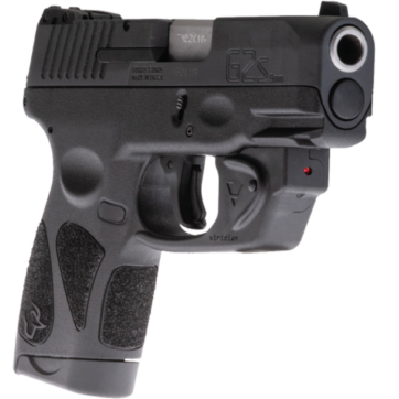Taurus G2S Viridian Laser 9mm, 3.25" Barrel, Black Grip and Frame, Black Carbon Steel Slide, 7rd - Handsguns | American Guns & Ammo