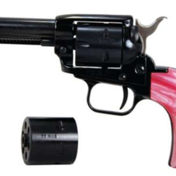 Heritage Rough Rider, Single Action, 22 LR/22 WMR, 3.5" Barrel, Alloy Frame, Black, Pink Pearl Bird's Head Grip, 6Rd - Handsguns | American Guns & Ammo
