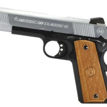 American Classic Mil-Spec II1911 45 ACP 5" Barrel Du-Tone Finish Checkered Hardwood Grip 8 Round Mag - Handsguns | American Guns & Ammo