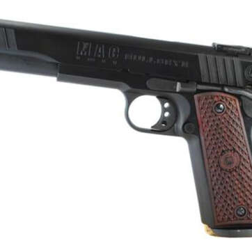 Metro Arms 1911 Bullseye Single 45 ACP 6" Barrel, Hardwood, Logo Blued, 8rd - Handsguns - American Guns & Ammo